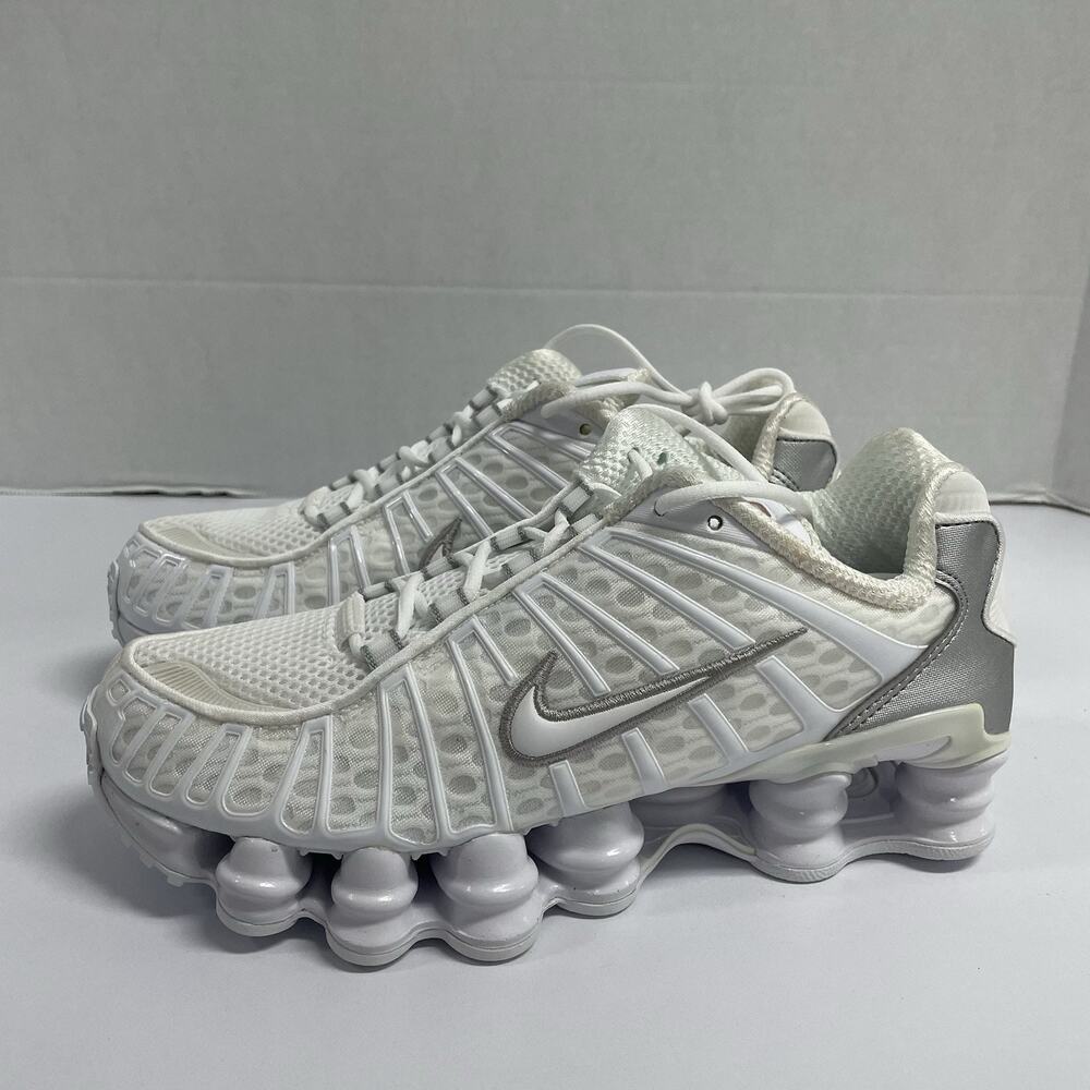Nike Wmns Shox TL White Silver 2023 AR3566 100 Size 6.5 Women Vintage Yellowing